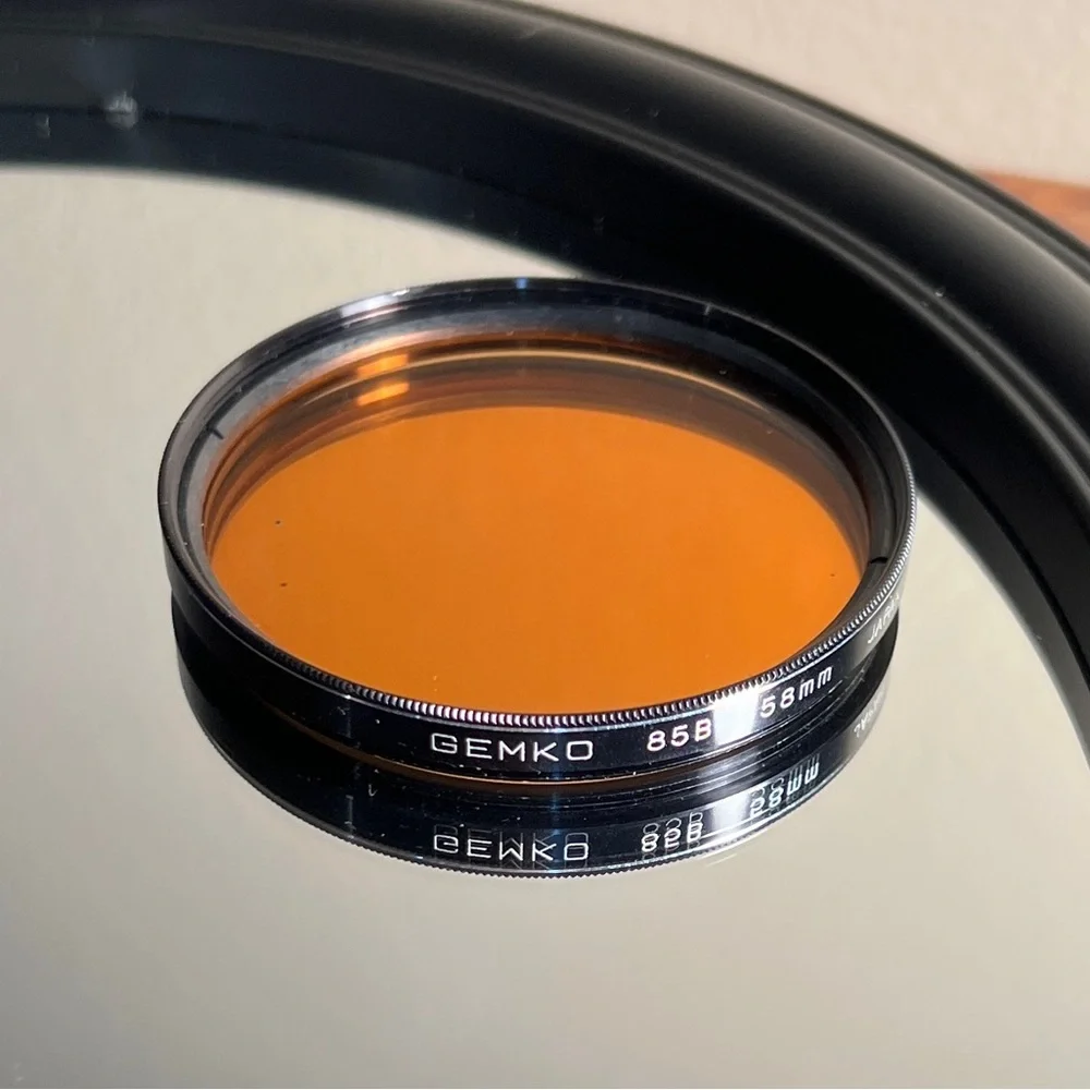 Vintage Genuine GEMKO 58mm 85B Color Conversion Glass Lens Camera Filter Japan
